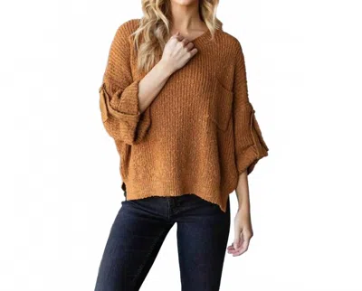 Veveret Chest Pocket Sweater In Mustard In Yellow