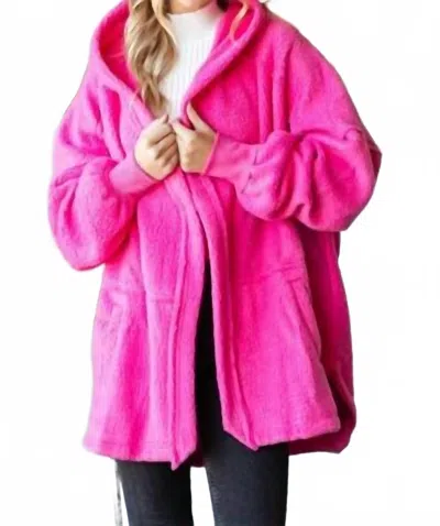 Veveret Cozy Fleece Jacket In Pink