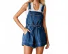 Veveret Denim Shortall Romper In Blue In Blue