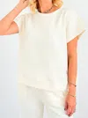 Veveret French Terry Top In Cream