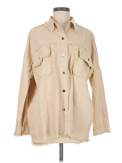 Pre-owned Veveret Long Sleeve Button Down Shirt In Tan