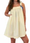 Veveret Lucy Overall Mini Dress In Vanilla Yellow In Neutral