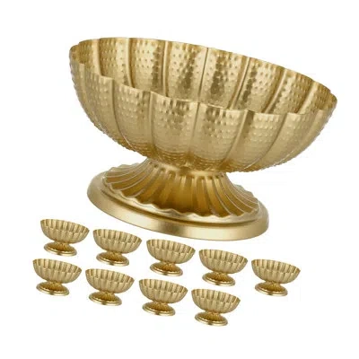 Vevor 10 Pcs Wedding Flower Vase, 4.7 In Mini Flower Table Centerpieces, Small Floral Bowl Decorative Easy In Gold