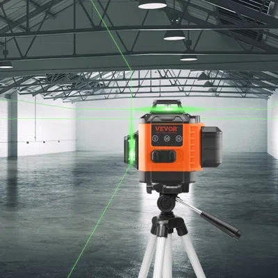 Vevor 100ft Self Leveling Laser Level, Manual Green 3 X 360° Cross Line Laser In Orange