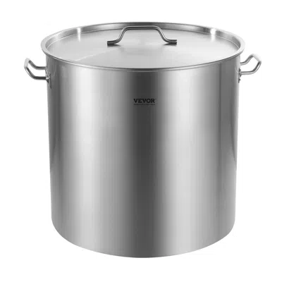 Vevor 100qt Stainless Steel Stockpot Cooking Kitchen Sauce Pot With Basket Lid Handle - Silver