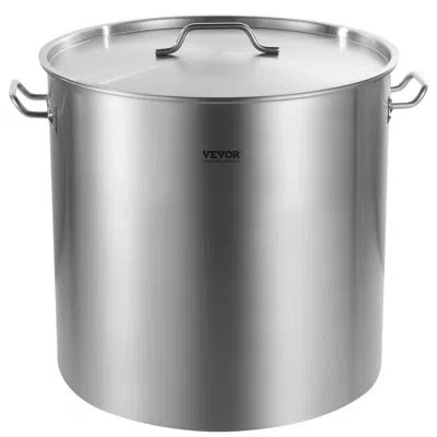 Vevor 100qt Stainless Steel Stockpot Cooking Kitchen Sauce Pot With Basket Lid Handle