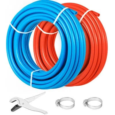 Vevor 1/2" 2x100ft Pex Tubing Non-barrier Radiant Water Plumbing Pipe Pex-b In Red,blue