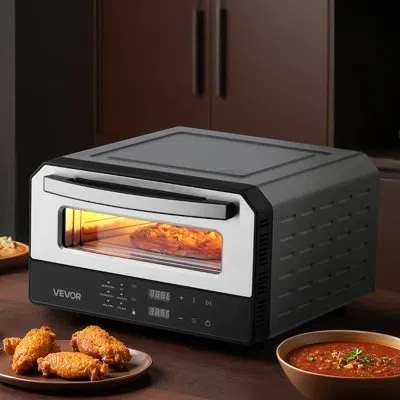 Vevor 12 Inch Electric Pizza Oven With Pizza Stone 750℉ Max Temp Pizza Maker In Silver;black