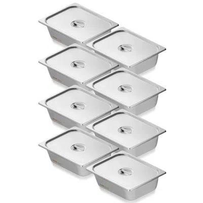 Vevor 1/2 Size Anti-jam Steam Pan With Lid 4-inch Deep Table Pan
