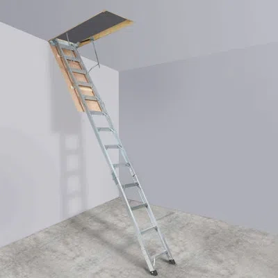 Vevor 12 - Step Aluminum Attic Ladder In Silver