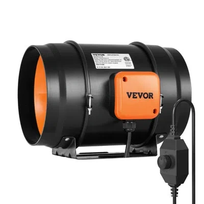 Vevor 126 Watt Inline Duct Fan In Black;orange