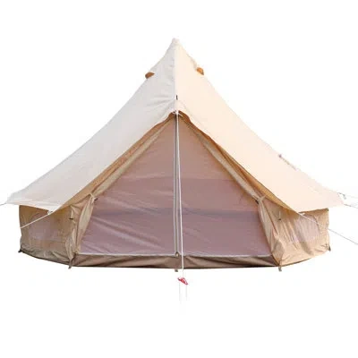 Vevor 12-person Waterproof Canvas Bell Tent 19 Ft. In Dia. 100% Cotton Canvas Yurt Tent House With Stove H In Khaki