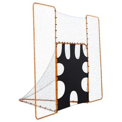 Vevor 12x9 Ft 3-in-1 Lacrosse Goal Net With Backstop And Target Rebounder Equipment In Black;orange