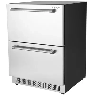 Vevor 150 Cans (12 Oz.) 4.87 Cubic Feet Outdoor Rated Refrigerator With Wine Storage In Silver