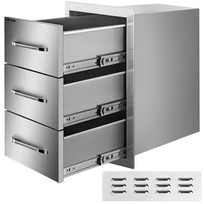 Vevor 15.7'' Stainless Steel Drop-in Drawers In Silver