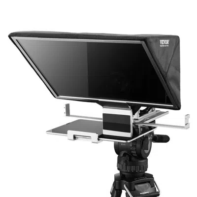 Vevor 16'' Floor Type Teleprompter Remote For Webcam Smartphone Live Streaming In Black
