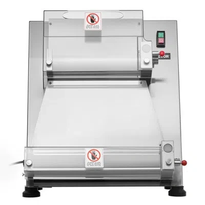 Vevor 16 Inch Pizza Dough Roller Sheeter Semi-automatic Commercial Dough Press 390w In Clear;stainless Steel