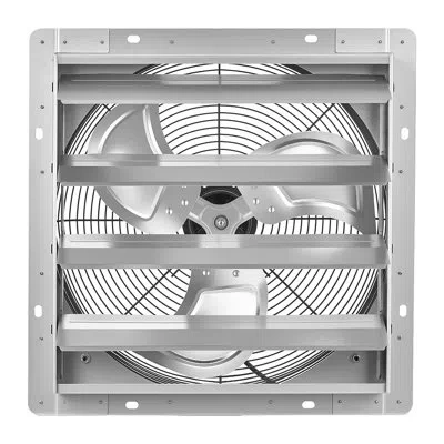 Vevor 16 Inch Shutter Exhaust Fan Wall Mounted Automatic Louvers Silver, 2438 Cfm Low Noise, Sturdy Steel 