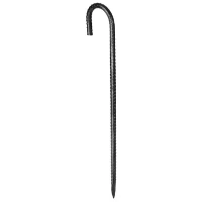 Vevor 16-inch Rebar Stakes Heavy Duty J Hook Galvanized Steel Ground Anchors In Black
