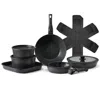 Vevor 17 Piece Pots And Pans Set Granite Nonstick Kitchen Cookware Induction Black - Black