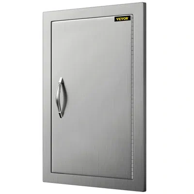 Vevor 17"wx24" Stainless Steel Bbq Door Access Outdoor Kitchen Single Doors In Silver