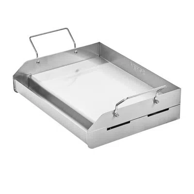 Vevor 17x13 In Flat Top Griddle Stainless Steel Universal Bbq Grill Pan Cookware In Silver