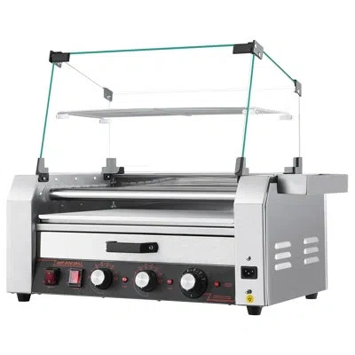 Vevor 18 Hot Dog 7 Roller Electric Grill Cooker Machine Bun Warmer Cover 1200w In In Silver