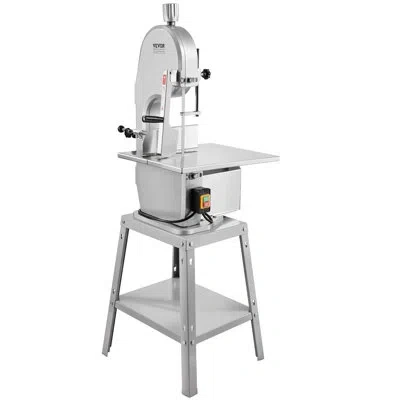 Vevor 1800w Commercial Electric Meat Bandsaw Stainless Steel Bone Sawing Machine In Silver
