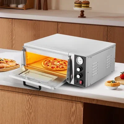 Vevor 18-inch Commercial Countertop Pizza Oven Single Deck Electric Pizza Oven In White