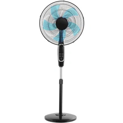 Vevor 18-inch Pedestal Fan, 2700 Cfm Standing Floor Fan With Remote Control, 9 Speeds & 3 Modes, Oscillati In Black