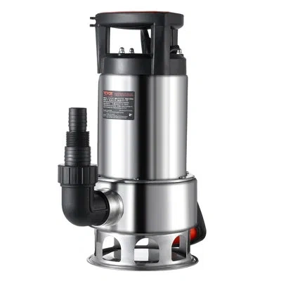 Vevor 1hp Sump Pump, 4020gph, 30ft Lift Stainless Steel Submersible Sludge Pump