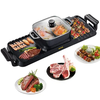 Vevor 2 In 1 Electric Grill And Hot Pot, 2400w Bbq Pan Grill And Hot Pot, Multifunctional Teppanyaki Grill