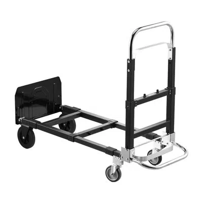 Vevor 2 In 1 Folding Hand Truck, 500 Lbs Load Capacity For 4-wheel Mode, Convertible Hand Truck Dolly With In Black