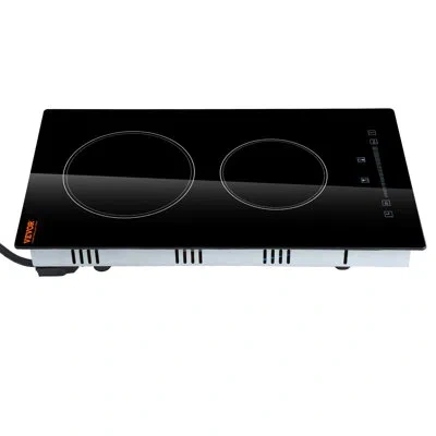 Vevor 20" Black Electric 2 Burner Cooktop With Dual Size Power Burner