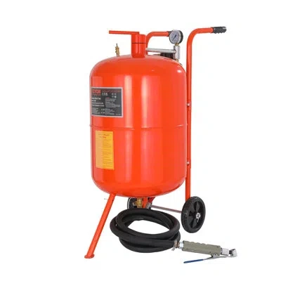 Vevor 20 Gallon Sand Blaster, 60-110 Psi High Pressure Sandblaster, Portable Abrasive Blasting Tank In Orange