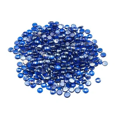Vevor 20 Lbs Fire Glass 3/4-inch Round Fireplace Glass Rocks For Fire Pit Cobalt Blue In Natural