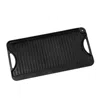 Vevor 20x10in Reversible Grill Griddle Pre-seasoned Rectangular Bbq Pan Cast Iron - Black In Black