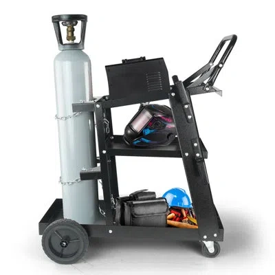 Vevor 23'' H X 28'' W Utility Cart With Wheels In Black