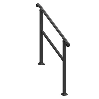 Vevor 2-3 Step Handrails For Outdoor Steps For Seniors Porch Deck Post In Matte Black