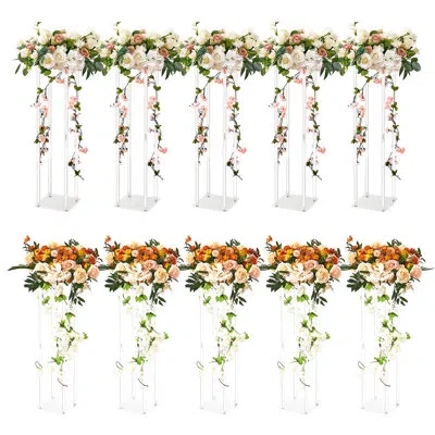 Vevor 23.6inch High Acrylic Wedding Flower Stand Floral Display Racks In Clear