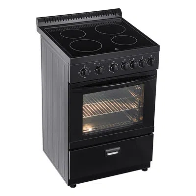 Vevor 24 In Electric Range Oven 2.7 Cu. Ft. 4 Cooktop Burners Stainless Steel Body In Black