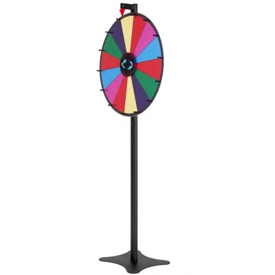 Vevor 24 Inch Spinning Prize Wheel, 14 Slots Tabletop Spinner, Heavy Duty Roulette Wheel In Multi