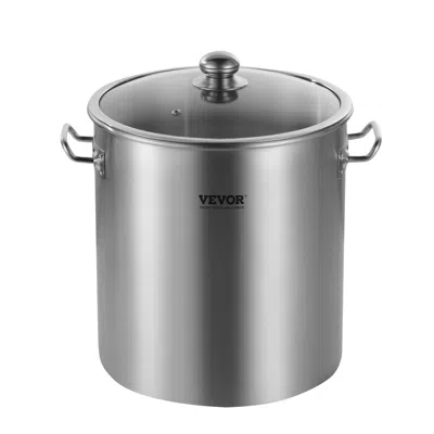 Vevor 24qt Stainless Steel Stockpot Cooking Kitchen Sauce Pot With Lid Handle - Silver