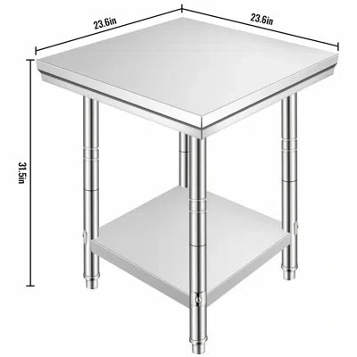Vevor 24"x24" Stainless Steel Kitchen Work Prep Table Commercial Restaurant