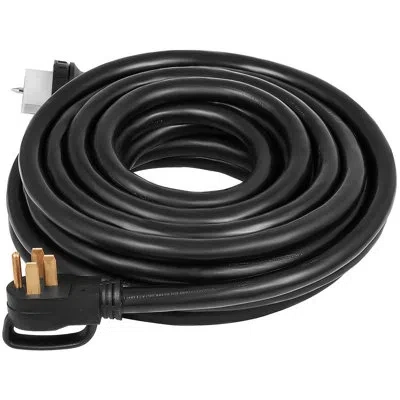 Vevor 25ft 50 Amp Generator Extension Cord Stw 6/3 + 8/1 Generator Cord 125v 250v Generator Power Cord N14 In Black