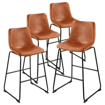 Vevor 26in Bar Stool Modern Counter Height Barstool Kitchen Chair Brown