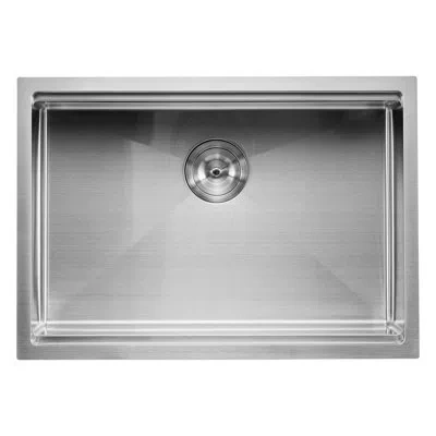 Vevor 27" Kitchen Sink Undermount Single Bowl Drop-in Basin Stainless Steel Bar In Silver