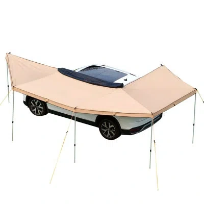 Vevor 270 Degree Awning With Bulit-in Led Lights, 117 Sq.ft Driver Side Vehicle Awning, Waterproof Uv50+ C In Beige