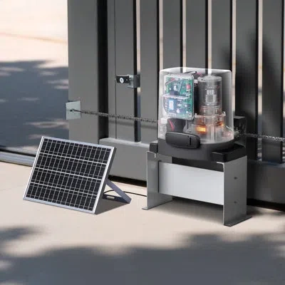 Vevor 280w Solar Gate Opener 1799lbs Electric Gate Opener Chain Drive 2 Remotes In Gray