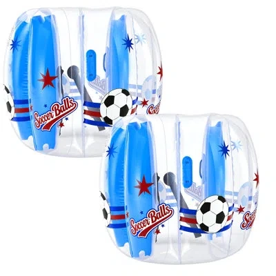 Vevor 2-pack Inflatable Bumper Balls 4ft Human Bubble For Teens Transparent, For Backyard, Camping, Picnic In Blue
